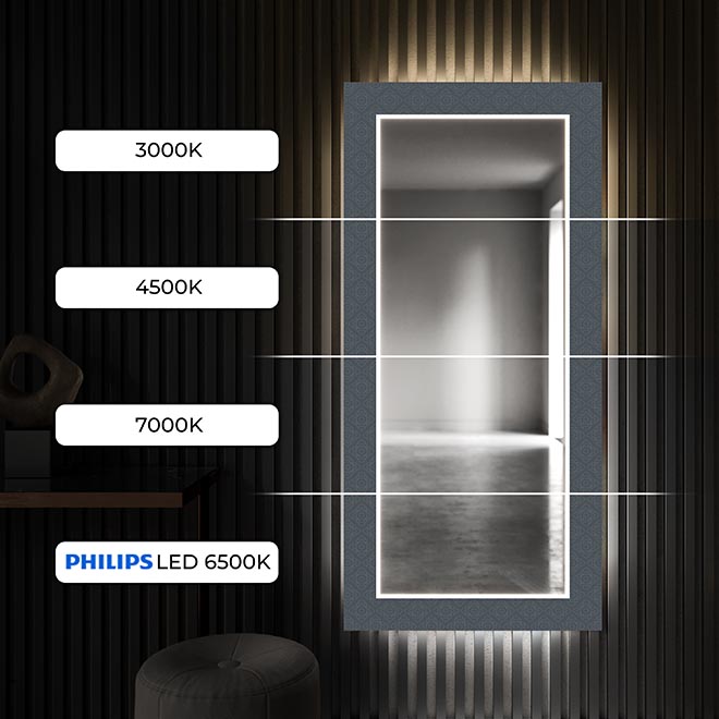 Απλά αγγίξτε τον διακόπτη για να ενεργοποιήσετε ή να απενεργοποιήσετε γρήγορα και διαισθητικά τον οπίσθιο φωτισμό LED του διακοσμητικού σας καθρέφτη!