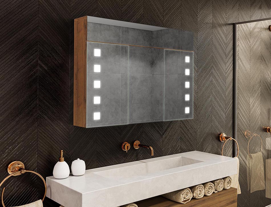 Ντουλάπι μπάνιου με καθρέφτη LED