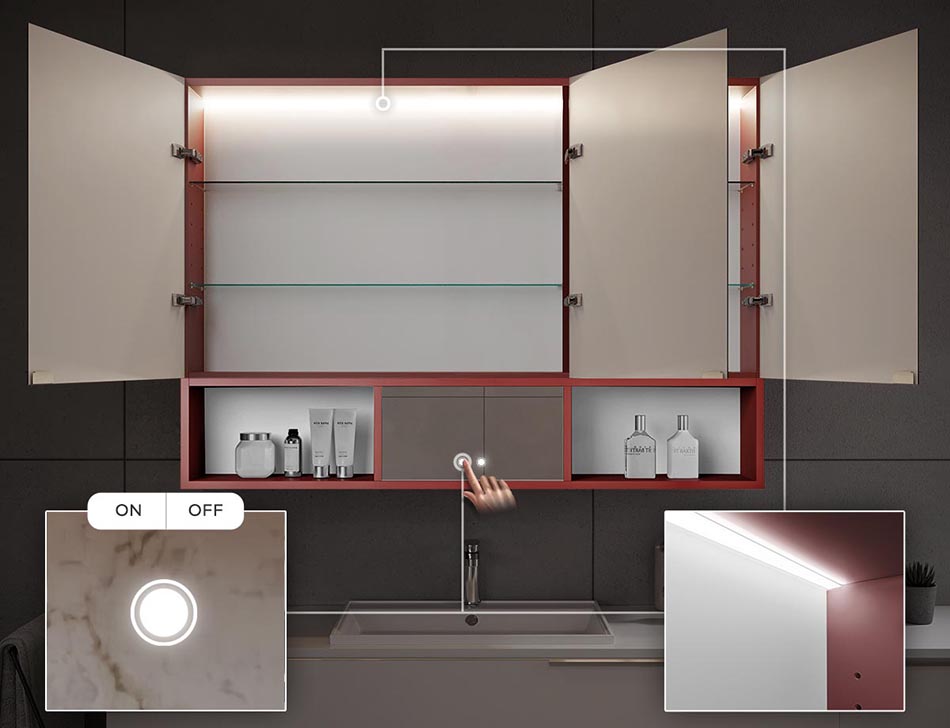 Φωτισμός LED στο εσωτερικό του ντουλαπιού