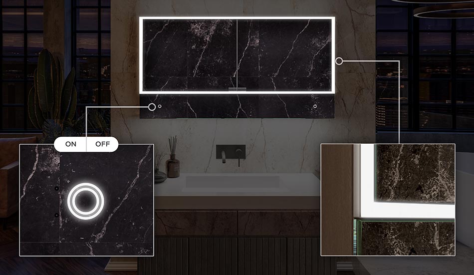 Ντουλάπι Lily με φωτισμό και ράφια | ARTFORMA