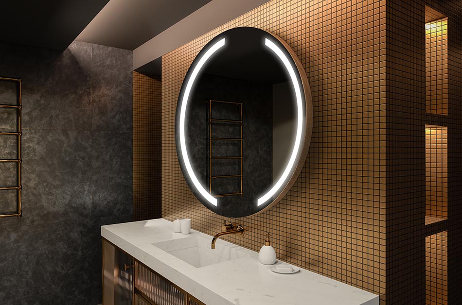 Μοντέρνος στρογγυλός καθρέφτης με απαλό φωτισμό LED σε premium στυλ | ARTFORMA