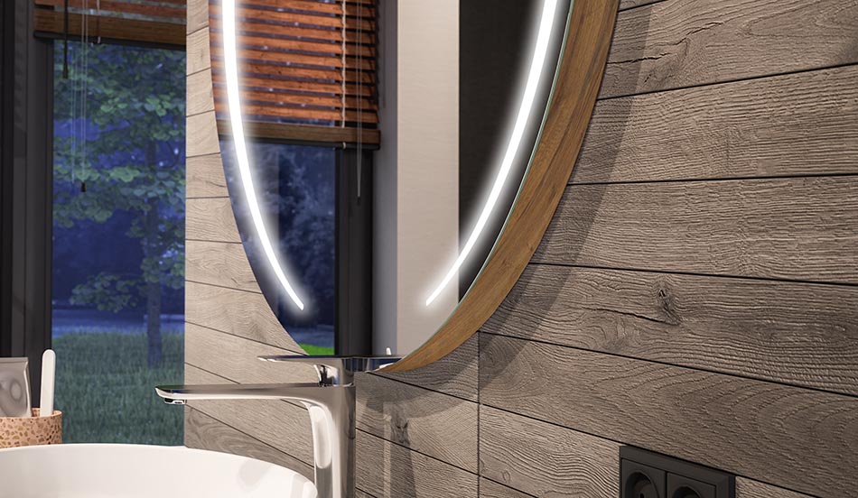Κυκλικός καθρέφτης LED με ατμοσφαιρικό εφέ και κομψό διάχυτο φωτισμό | ARTFORMA
