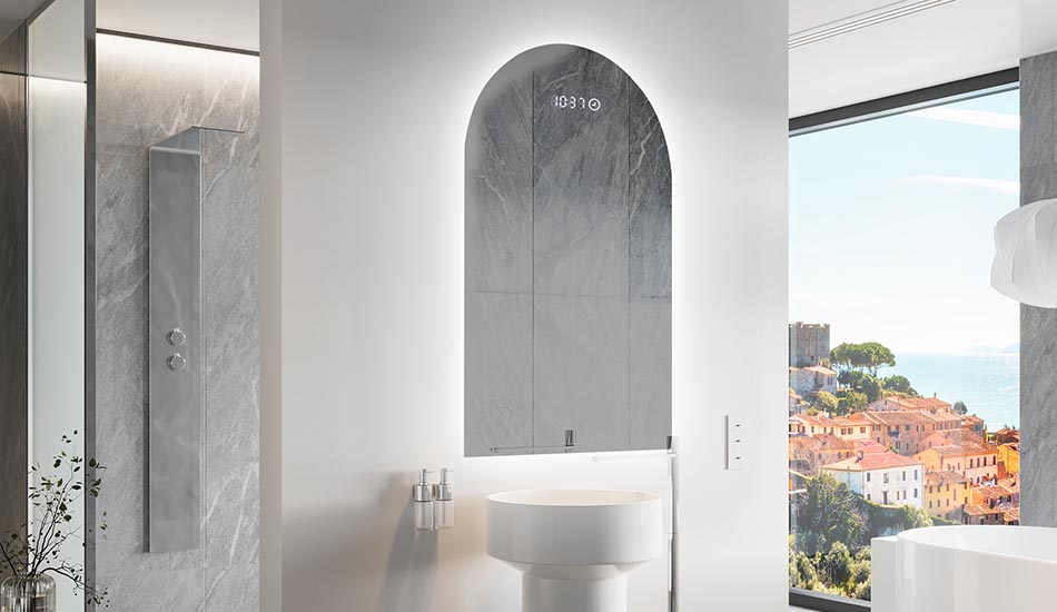 Καθρέφτης ακανόνιστου σχήματος με απαλό φωτισμό περιβάλλοντος για κομψούς εσωτερικούς χώρους | ARTFORMA