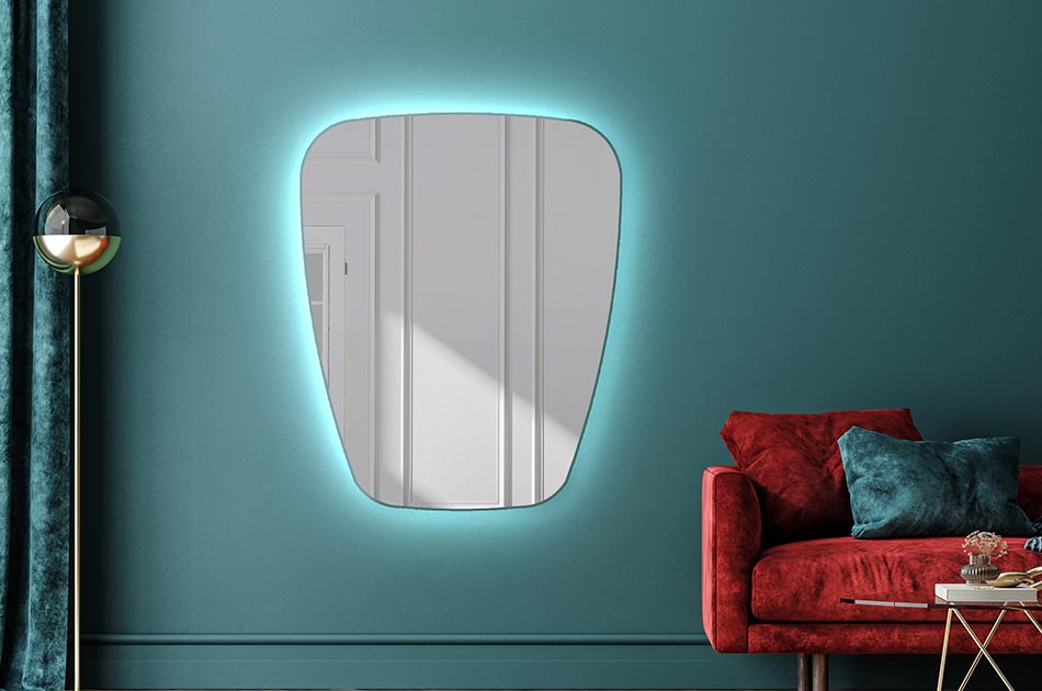 Καθρέφτης ακανόνιστου σχήματος με απαλό φωτισμό περιβάλλοντος για κομψούς εσωτερικούς χώρους | ARTFORMA