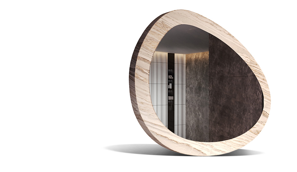 Καθρέφτης με πλαίσιο από λεπτό laminate. Η δύναμη της φύσης