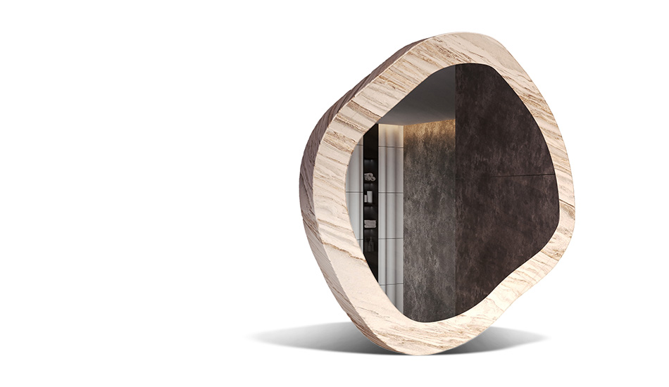Καθρέφτης με πλαίσιο από λεπτό laminate. Η δύναμη της φύσης