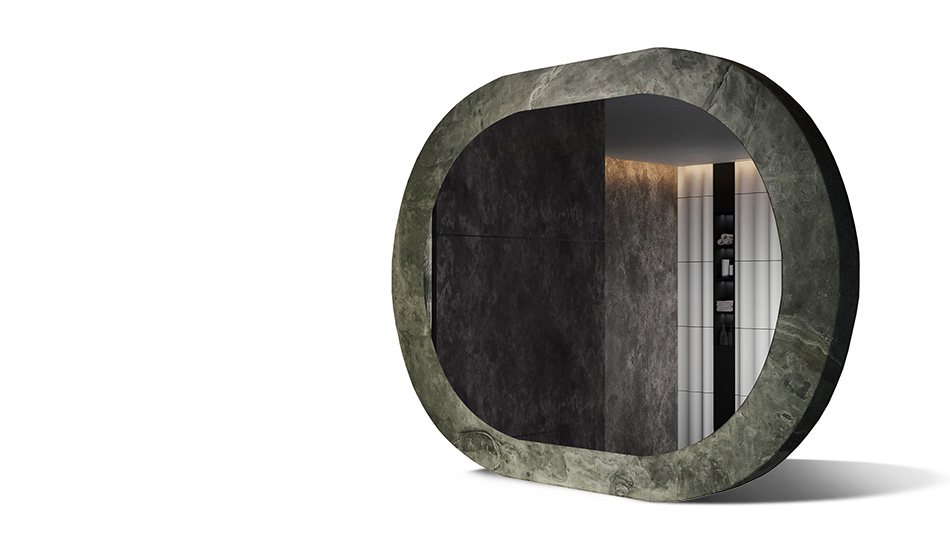 Καθρέφτης με πλαίσιο από λεπτό laminate. Η δύναμη της φύσης