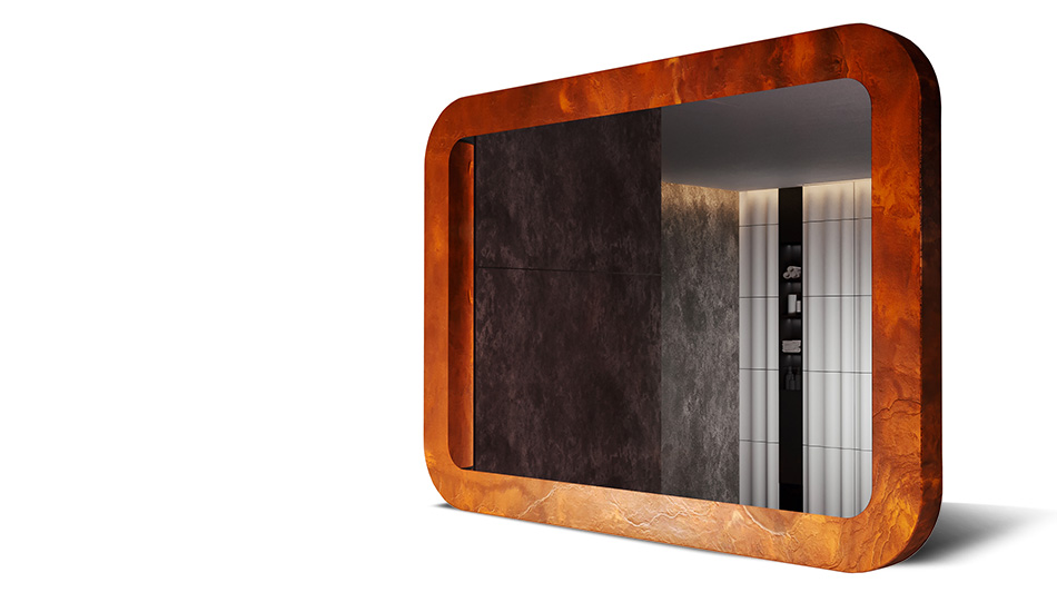 Καθρέφτης με πλαίσιο από λεπτό laminate. Η δύναμη της φύσης