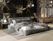 Γυαλισμένο πλακάκι δαπέδου Pierre Black 120x120 εκ., μαύρο γυαλιστερό με χρυσές νευρώσεις, διορθωμένο A4H197