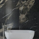 Γυαλισμένο πλακάκι δαπέδου Pierre Black 120x120 εκ., μαύρο γυαλιστερό με χρυσές νευρώσεις, διορθωμένο A4H197 #3