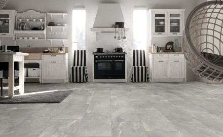 Γυαλισμένο πλακάκι δαπέδου 60x120 εκ., γκρι ματ, διορθωμένο, A4H84 Iroc Greige