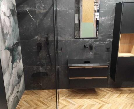 Γυαλισμένο πλακάκι δαπέδου 60x120 εκ., μαύρο ματ, διορθωμένο, A4H85 Iroc Black