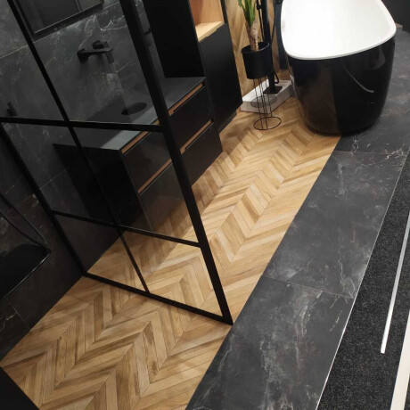 Γυαλισμένο πλακάκι δαπέδου 60x120 εκ., μαύρο ματ, διορθωμένο, A4H85 Iroc Black #6