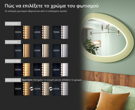 Ασύμμετρος καθρέφτης LED με πλαίσιο MDF L310 #5
