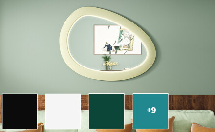 Ασύμμετρος καθρέφτης LED με πλαίσιο MDF L310