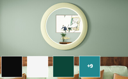 LED καθρέφτης με MDF σε στρογγυλή, λακαρισμένη κορνίζα L306