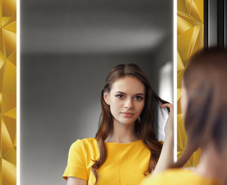 Φωτιζόμενος Διακοσμητικός Καθρέφτης LED Για Την Αίθουσα - Gold Triangles #12