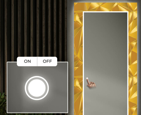 Φωτιζόμενος Διακοσμητικός Καθρέφτης LED Για Την Αίθουσα - Gold Triangles #4