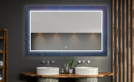 Φωτιζόμενος Διακοσμητικός Καθρέφτης Για Το Μπάνιο - Blue Drawing