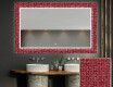 Φωτιζόμενος Διακοσμητικός Καθρέφτης Για Το Μπάνιο - Red Mosaic #1