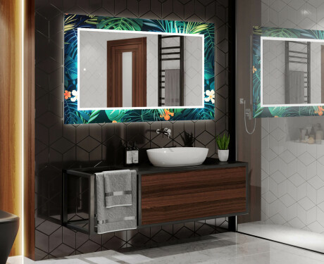 Φωτιζόμενος Διακοσμητικός Καθρέφτης Για Το Μπάνιο - Tropical #2