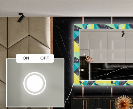 Φωτιζόμενος Διακοσμητικός Καθρέφτης LED Για Την Τραπεζαρία - Abstract Geometric #4