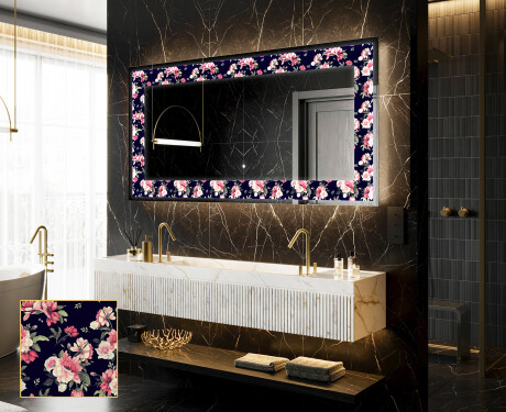 Φωτιζόμενος Διακοσμητικός Καθρέφτης - Floral Layouts