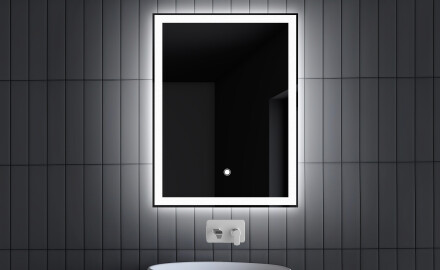 Καθρέφτης μπάνιου με φωτισμό LED L01 60x80 cm, διακόπτης αφής, θερμαντικό στρώμα