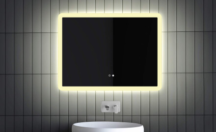 Καθρέφτης μπάνιου με φωτισμό LED L59 80x60 cm, διακόπτης αφής, θερμαντικό στρώμα