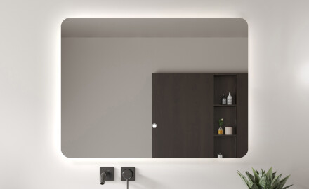 Καθρέφτης μπάνιου με φωτισμό LED L60 80x60 cm, Διακόπτης αφής, Θερμαινόμενο πατάκι