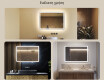 Φωτιζόμενος Καθρεπτης LED 100x70εκ με Dual color, Διακόπτης αφής, Θερμαινόμενη μεμβράνη, Ηχείο Bluetooth - L141 #2
