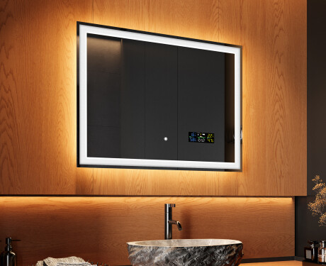 Φωτιζόμενος Καθρεπτης LED 80x60cm με Dual color, Διακόπτης αφής, Σταθμός - L01