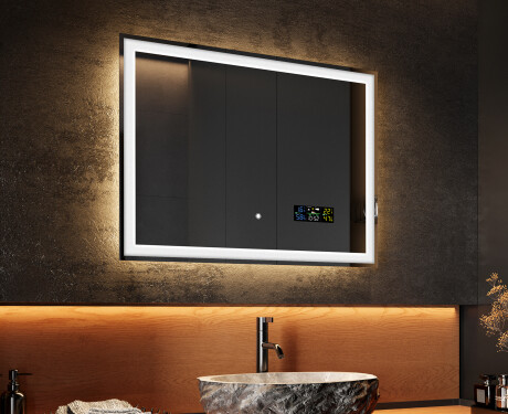 Φωτιζόμενος Καθρεπτης LED 80x60cm με Dual color, Διακόπτης αφής, Σταθμός - L01 #2