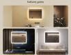 Ορθογώνιος καθρέφτης μπάνιου LED 80x60 εκ με Dual color, Διακόπτης αφής, Θερμαινόμενη μεμβράνη #2