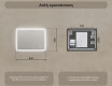 Ορθογώνιος καθρέφτης μπάνιου LED 80x60 εκ με Dual color, Διακόπτης αφής, Θερμαινόμενη μεμβράνη #8
