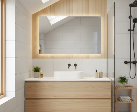 Φωτιζόμενος καθρέφτης μπάνιου 60x80/80x60 cm με ουδέτερο φως 4500K