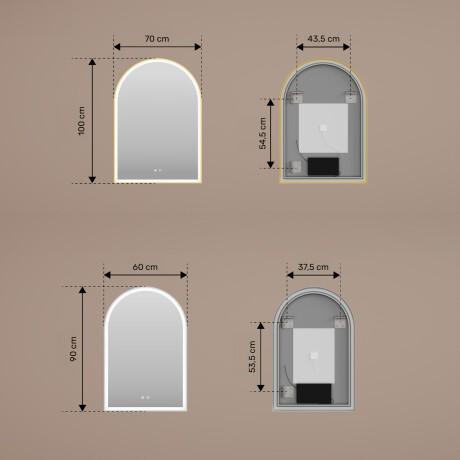 Καθρέφτης ακανόνιστου σχήματος με φωτισμό LED – 60x90/70x100 cm σε ασημί πλαίσιο αλουμινίου #3