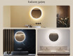 Στρογγυλός καθρέφτης μπάνιου LED 80 cm με Dual Color, διακόπτη αφής και θερμαντικό επίθεμα #2