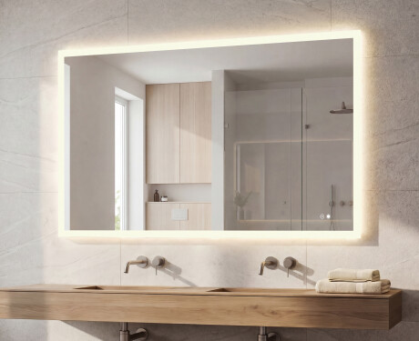 Ορθογώνιος καθρέφτης μπάνιου LED 80x60/60x80 cm με Dual Color, διακόπτη αφής και θερμαντικό επίθεμα #8