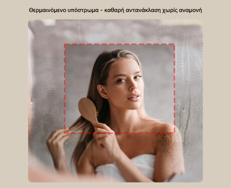 Οβάλ φωτιζόμενος καθρέφτης μπάνιου 80x50/50x80 cm με Dual Color, διακόπτη αφής και θερμαντικό επίθεμα #4