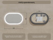 Οβάλ φωτιζόμενος καθρέφτης μπάνιου 80x50/50x80 cm με Dual Color, διακόπτη αφής και θερμαντικό επίθεμα #7
