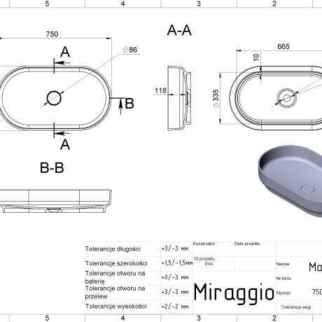 Νιπτήρας MARTA 750 #6