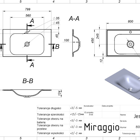 Νιπτήρας JESSEL 800 #4