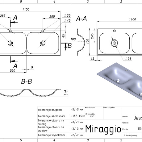 Νιπτήρας JESSEL 1100-2 #4