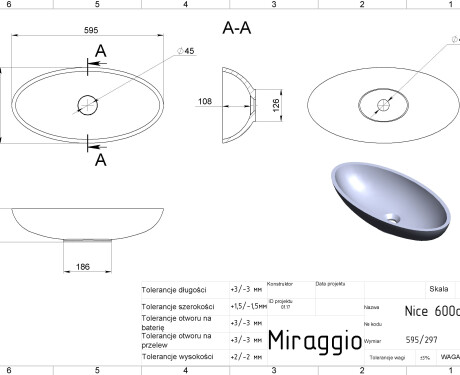 Νιπτήρας NICE MIRASOFT