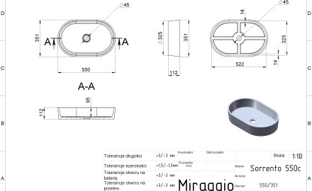 Νιπτήρας SORRENTO MIRASOFT
