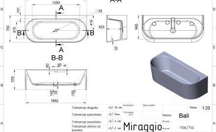 Μπανιέρα BALI MIRASOFT
