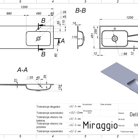 Νιπτήρας DELLA 1200 R MIRASOFT #4