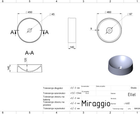 Νιπτήρας ELLEL MIRASOFT