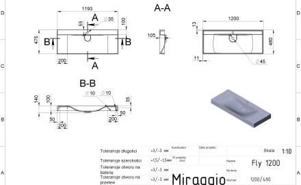 Νιπτήρας FLY 1200 MIRASOFT